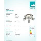 EGLO 95824 | Magnum-LED Eglo spot lámpa elforgatható alkatrészek 3x GU10 720lm 3000K matt nikkel, króm
