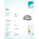 EGLO 95856 | Pineda Eglo beépíthető lámpa kerek szabályozható fényerő, billenthető Ø84mm 1x LED 500lm 3000K matt nikkel