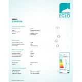 EGLO 95913 | Conessa Eglo függeszték lámpa 3x GU10 750lm 3000K króm, áttetsző