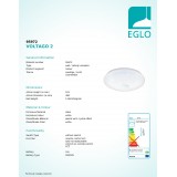 EGLO 95972 | Voltago Eglo mennyezeti lámpa kerek távirányító szabályozható fényerő, állítható színhőmérséklet 1x LED 2500lm 2700 <-> 5000K fehér, kristály hatás