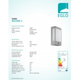 EGLO 95989 | Ralora Eglo fali lámpa négyzet mozgásérzékelő 1x LED 1000lm 3000K IP44 nemesacél, rozsdamentes acél, fehér