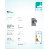 EGLO 96019 | Sesimba Eglo fali lámpa mozgásérzékelő 2x LED 560lm 3000K IP44 ezüst, átlátszó
