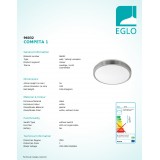 EGLO 96032 | Competa-1 Eglo fali, mennyezeti lámpa kerek 1x LED 2000lm 3000K fehér, matt nikkel