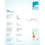 EGLO 96183 | Cardillio-1 Eglo spot lámpa elforgatható alkatrészek 6x LED 2400lm + 3x LED 1080lm 3000K króm, szatén, fehér