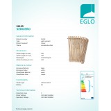 EGLO 96195 | Sendero Eglo fali lámpa 1x E27 juhar, fehér