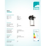 EGLO 96241 | Valdeo Eglo falikar lámpa 1x E27 IP44 antik vörösréz, áttetsző