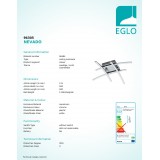 EGLO 96305 | Nevado Eglo mennyezeti lámpa 4x LED 1880lm 3000K króm, fehér