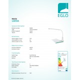 EGLO 96434 | Laroa Eglo csiptetős lámpa fényerőszabályzós érintőkapcsoló flexibilis, szabályozható fényerő 1x LED 550lm 4000K fehér