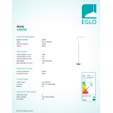 EGLO 96436 | Laroa Eglo álló lámpa 130cm fényerőszabályzós érintőkapcsoló flexibilis, szabályozható fényerő 1x LED 550lm 4000K fehér