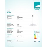 EGLO 96474 | Alvez Eglo függeszték lámpa állítható magasság 1x E27 fehér, áttetsző