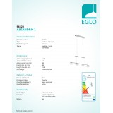 EGLO 96528 | Aleandro Eglo függeszték lámpa ellensúlyos, állítható magasság, szabályozható fényerő 4x LED 2000lm 3000K króm, opál