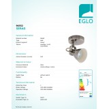 EGLO 96552 | Seras Eglo spot lámpa elforgatható alkatrészek 1x GU10 250lm 3000K antikolt nikkel, krémszín