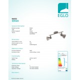 EGLO 96553 | Seras Eglo spot lámpa elforgatható alkatrészek 2x GU10 500lm 3000K antikolt nikkel, krémszín