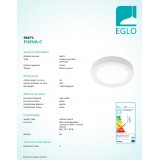 EGLO 96671 | EGLO-Connect-Fueva Eglo fali, mennyezeti okos világítás kerek szabályozható fényerő, állítható színhőmérséklet, színváltós, távirányítható 1x LED 2700lm 2700 <-> 6500K fehér