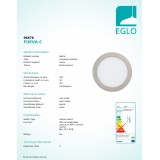 EGLO 96676 | EGLO-Connect-Fueva Eglo beépíthető okos világítás LED panel kerek szabályozható fényerő, állítható színhőmérséklet, színváltós, távirányítható Ø225mm 1x LED 1900lm 2700 <-> 6500K matt nikkel, fehér