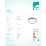 EGLO 96678 | EGLO-Connect-Fueva Eglo fali, mennyezeti okos világítás kerek szabályozható fényerő, állítható színhőmérséklet, színváltós, távirányítható 1x LED 2700lm 2700 <-> 6500K matt nikkel, fehér
