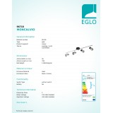 EGLO 96718 | Moncalvio Eglo spot lámpa elforgatható alkatrészek 4x GU10 1600lm 3000K fekete, króm