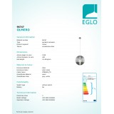 EGLO 96747 | Olmero Eglo függeszték lámpa 1x E27 matt nikkel, szürke, fehér