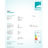 EGLO 96816 | Tamasera Eglo függeszték lámpa elforgatható alkatrészek, szabályozható fényerő 1x LED 5000lm 3000K matt nikkel, fehér