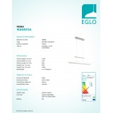 EGLO 96864 | Manresa Eglo függeszték lámpa ellensúlyos, állítható magasság, szabályozható fényerő 1x LED 3020lm 3000K matt nikkel, szatén