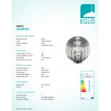 EGLO 96975 | Olmero Eglo asztali lámpa 31,5cm vezeték kapcsoló 1x E27 matt nikkel, szürke, fehér