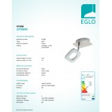 EGLO 97006 | Litago Eglo spot lámpa elforgatható alkatrészek 1x LED 350lm 3000K matt nikkel, fehér