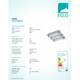 EGLO 97056 | Tolorico Eglo fali, mennyezeti lámpa 3x LED 3000lm 4000K IP44 króm, átlátszó, kristály