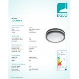 EGLO 97237 | EGLO-Connect-Locana Eglo fali, mennyezeti okos világítás kerek szabályozható fényerő 1x LED 1400lm 3000K IP44 antracit, fehér