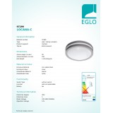 EGLO 97299 | EGLO-Connect-Locana Eglo fali, mennyezeti okos világítás kerek szabályozható fényerő 1x LED 1400lm 3000K IP44 ezüst, fehér