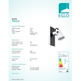 EGLO 97371 | Trillo Eglo spot lámpa elforgatható alkatrészek 1x GU10 400lm 3000K fehér, fekete