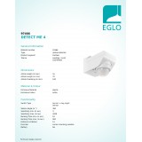 EGLO 97466 | Eglo mozgásérzékelő PIR 360° fényérzékelő szenzor - alkonykapcsoló IP44 fehér