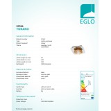 EGLO 97521 | Torano Eglo mennyezeti lámpa szabályozható fényerő 1x LED 510lm 3000K króm, arany, fehér