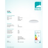 EGLO 97526 | Giron-LED Eglo mennyezeti lámpa kerek távirányító szabályozható fényerő, állítható színhőmérséklet, időkapcsoló, éjjelifény 1x LED 4000lm 3000 <-> 5000K fehér