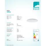 EGLO 97527 | Giron-LED Eglo mennyezeti lámpa kerek távirányító szabályozható fényerő, állítható színhőmérséklet, időkapcsoló, éjjelifény 1x LED 5800lm 3000 <-> 5000K fehér