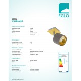 EGLO 97536 | Valbiano Eglo spot lámpa elforgatható alkatrészek 1x E14 sárgaréz, matt nikkel, kapucsínó