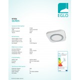 EGLO 97554 | Olmos Eglo mennyezeti lámpa 1x LED 1200lm 3000K IP44 króm, fehér