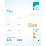 EGLO 97563 | Eglo-Pasteri-Pastel-A Eglo függeszték lámpa 2x E27 pasztell sárgabarack, fehér