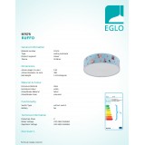 EGLO 97575 | Ruffo Eglo mennyezeti lámpa kerek 2x E27 fehér, színes