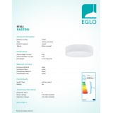 EGLO 97611 | Eglo-Pasteri-W Eglo mennyezeti lámpa kerek 3x E27 matt fehér, nikkel