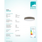 EGLO 97616 | Eglo-Pasteri-T Eglo mennyezeti lámpa kerek 5x E27 matt taupe, fehér
