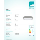 EGLO 97617 | Eglo-Pasteri-GR Eglo mennyezeti lámpa kerek 5x E27 szürke, fehér