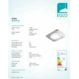 EGLO 97664 | Puyo-S Eglo fali, mennyezeti lámpa 1x LED 3400lm 3000K matt nikkel, fehér, kristály hatás