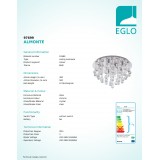 EGLO 97699 | Almonte Eglo mennyezeti lámpa 8x G9 2880lm 3000K IP44 króm, áttetsző
