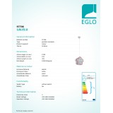 EGLO 97706 | Lalelu Eglo függeszték lámpa 1x E27 fehér, színes