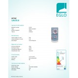 EGLO 97707 | Lalelu Eglo asztali lámpa 25,5cm vezeték kapcsoló 1x LED 540lm 3000K fehér, színes