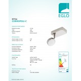 EGLO 97714 | EGLO-Connect-Corropoli Eglo spot okos világítás szabályozható fényerő, állítható színhőmérséklet, színváltós, elforgatható alkatrészek, távirányítható 1x LED 600lm 2700 <-> 6500K matt nikkel, fehér