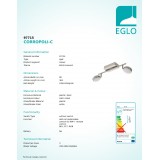 EGLO 97715 | EGLO-Connect-Corropoli Eglo spot okos világítás szabályozható fényerő, állítható színhőmérséklet, színváltós, elforgatható alkatrészek, távirányítható 2x LED 1200lm 2700 <-> 6500K matt nikkel, fehér