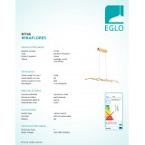 EGLO 97745 | Miraflores Eglo függeszték lámpa 2x LED 2400lm 3000K arany, fehér