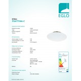 EGLO 97811 | EGLO-Connect-Frattina Eglo mennyezeti okos világítás szabályozható fényerő, állítható színhőmérséklet, színváltós, távirányítható 1x LED 3400lm 2700 <-> 6500K matt nikkel, fehér