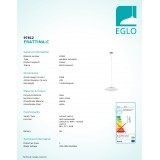 EGLO 97812 | EGLO-Connect-Frattina Eglo függeszték okos világítás szabályozható fényerő, állítható színhőmérséklet, színváltós, távirányítható 1x LED 3400lm 2700 <-> 6500K matt nikkel, fehér